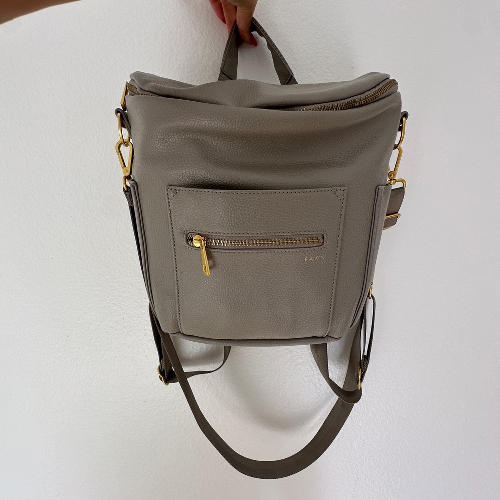 FAWN versatile diaper bag & backpack. Like NEW, barely used. Stone Taupe color.